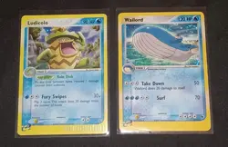 2 Total- Pokemon EX Ruby & Sapphire Wailord Holo Swirl 14/109/Ludicolo Promo 020 - Image 1