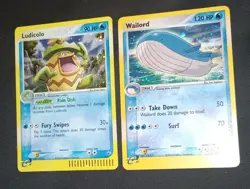 2 Total- Pokemon EX Ruby & Sapphire Wailord Holo Swirl 14/109/Ludicolo Promo 020 - Image 2
