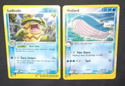2 Total- Pokemon EX Ruby & Sapphire Wailord Holo Swirl 14/109/Ludicolo Promo 020 - Image 3