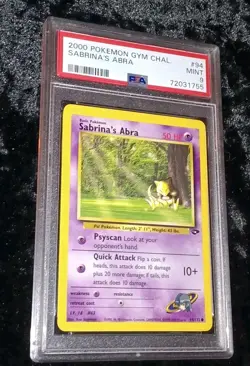 2000 POKEMON GYM CHALLENGE SABRINA'S ABRA 94/132 PSA 9 Mint Vintage - Image 1