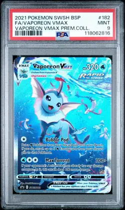 POKEMON VAPOREON VMAX SWSH BLACK STAR PROMO #182 PSA 9 MINT - Image 1