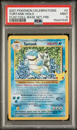 Carte Pokemon Tortank 2/102 Holo Celebrations PSA 9 ✨ - Image 2