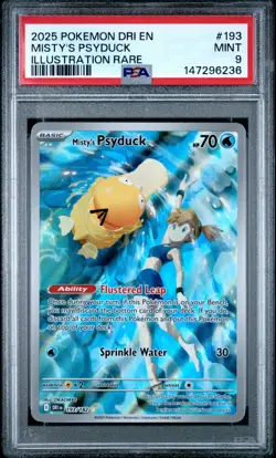 PSA 9 Misty's Psyduck 193/182 Destined Rivals Illustration Rare Pokemon - Image 1