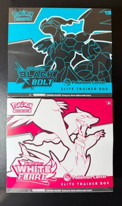 Pokemon Center Black Bolt & White Flare Elite Trainer Box ETB Set New Sealed - Image 1