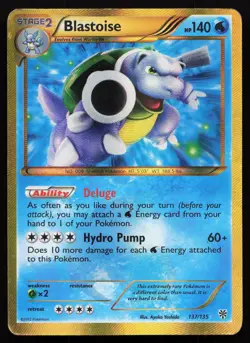 2012 Pokemon Plasma Storm Shiny Blastoise 137/135 Secret Rare HP DMG - Image 1
