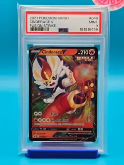 PSA 9 - 2021 POKEMON SWORD & SHIELD FUSION STRIKE 044 CINDERACE V - Image 1