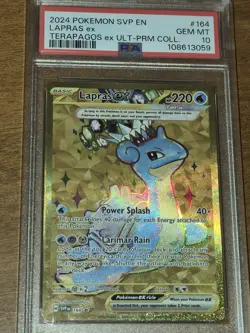 2024 Pokemon Black Star Promo #164 Lapras EX Terapagos EX MINT GEM PSA 10 - Image 3