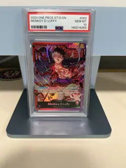 2023 ONE PIECE ULTRA DECK ST10-THE THREE CAPTAINS #002 MONKEY D. LUFFY PSA 10 - Image 1