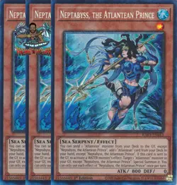 Yugioh! 3x Neptabyss the Atlantean Prince RA03-EN013 Collector's Rare 1st Ed NM - Image 1