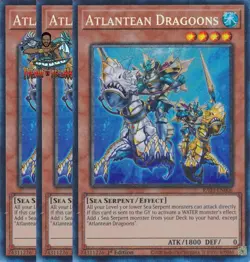 Yugioh! 3x Atlantean Dragoons RA03-EN006 Collector's Rare 1st Ed NM - Image 1