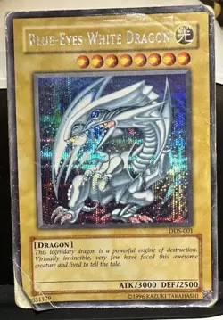 2002 YU-GI-OH! PROMO DDS-DARK DUEL STORIES #001 BLUE-EYES WHITE DRAGON- DMG - Image 1