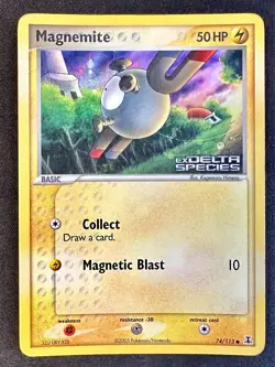 Magnemite 74/113 2005 EX Delta Species Pokemon Card TCG Reverse Holo - Mp - Image 1