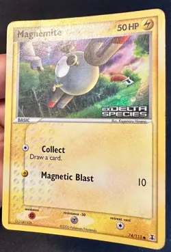 Magnemite 74/113 2005 EX Delta Species Pokemon Card TCG Reverse Holo - Mp - Image 2