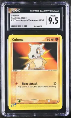 CGC 9.5 Cubone 40/95 EX Team Magma Vs Aqua 2004 Pokemon Card - Image 1