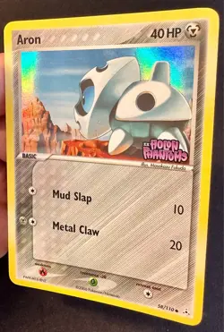Aron 58/110 2006 EX Holon Phantoms Pokemon Card TCG Reverse Holo - Lp/Mp - Image 2