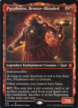 Purphoros, Bronze-Blooded (Showcase) M Theros Beyond Death 265 NM - Image 1