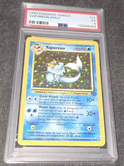 1999 Pokemon Jungle Vaporeon Holo Psa 5 12/64 - Image 1