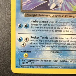 Pokemon TCG Dark Blastoise 20/82 Team Rocket Unlimited Rare Non-Holo - Image 4