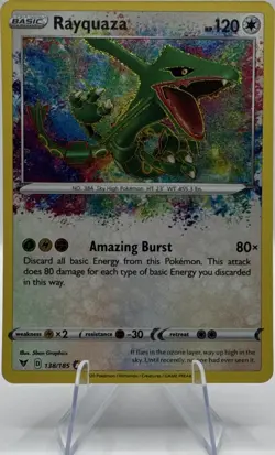 Pokemon TCG Rayquaza 138/185 Swsh04: Vivid Voltage Amazing Rare Holo 120 HP - Image 1