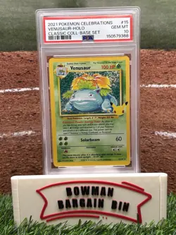2021 Pokemon Sword & Shield Celebrations 15 Classic Venusaur Holo PSA 10 - Image 1