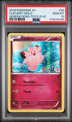 2016 POKEMON XY GENERATIONS TOYS R US #50 CLEFAIRY-HOLO PSA 10 - Image 1