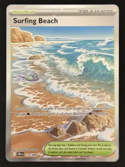 Surfing Beach 114/086 ME04: Chaos Rising Pokemon TCG Ultra Rare - NM - Image 1