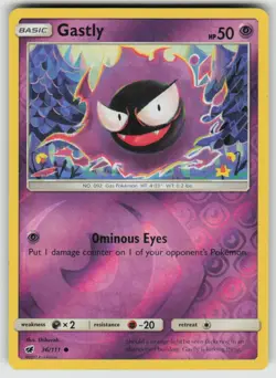 Gastly 36/111 Common Crimson Invasion Pokemon Reverse Holo Lightly Played - Image 1