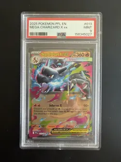 2025 POKEMON - MEGA CHARIZARD X EX 013 - PFL EN-PHANTASMAL FLAMES - PSA 9 - Image 3