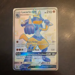 Lucario GX SV64/SV94 Hidden Fates Full Art Shiny Sun Moon Pokemon - Image 1