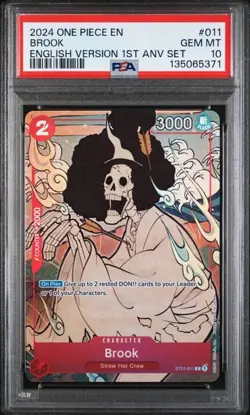 2024 One Piece Brook English Version 1st Anniversary #11 Gem Mint PSA 10 - Image 1