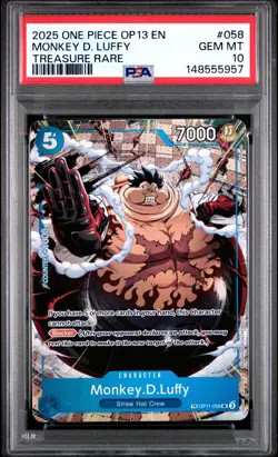 2025 One Piece Carrying On His Will #058 Monkey D. Luffy Treasure Rare PSA 10 - Image 1