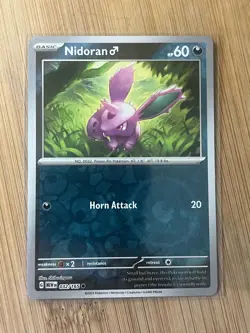 Pokemon TCG Nidoran 032/165 Rev Holo Common Moderately Played Card English - Image 1