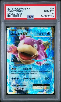 PSA 10 Slowbro ex Ultra Rare EVOLUTIONS 26/108 GEM MINT Graded Pokemon Card - Image 1