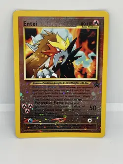 Pokemon Entei Holo Promo TCG Card #34 Black Star Rare MP - Image 1