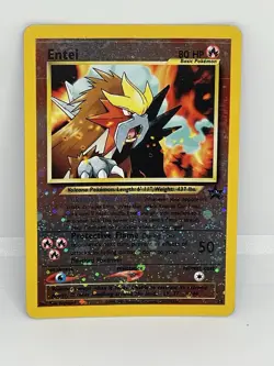 Pokemon Entei Holo Promo TCG Card #34 Black Star Rare MP - Image 2