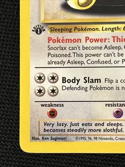 Pokemon Snorlax 27/64 (1st Edition) *Near Mint* Jungle ‘Never Played Card’ - Image 2