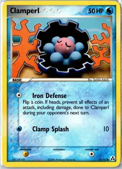 Pokemon Card - Clamperl 51/92 Legend Maker Common Moderately Played - Image 1