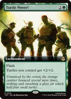 x1 Turtle Power! - Foil - Extended Art R MTG Teenage Mutant Ninja Turtles M/NM, - Image 1