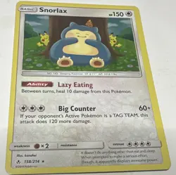 The Pokemon Company Snorlax 158/214 SM-Unbroken Bonds Holo Rare Basic 150 HP Eng - Image 1