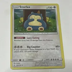 The Pokemon Company Snorlax 158/214 SM-Unbroken Bonds Holo Rare Basic 150 HP Eng - Image 2