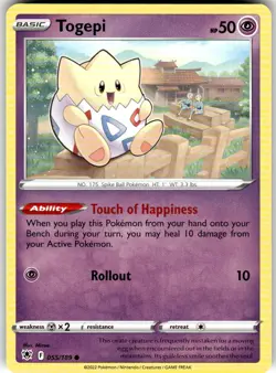 Togepi 055/189 Common Astral Radiance Pokemon Lightly Played - Image 1