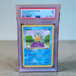 PSA 7 1999 Pokemon Base Set 1st Edition Squirtle #63 Shadowless NM Graded Card - Image 3