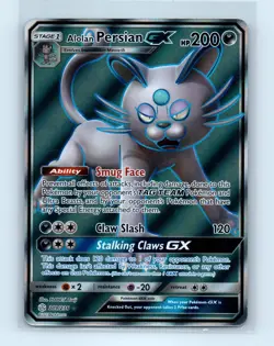 Pokemon tcg SM - Cosmic Eclipse Alolan Persian GX (Full Art) Near Mint or Better - Image 1
