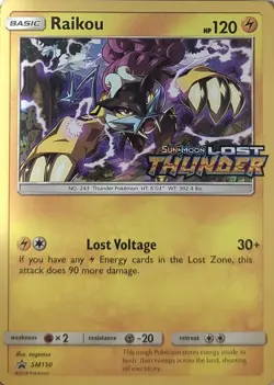 Pokemon Sun & Moon Promo Raikou - (Prerelease) SM150 Holo P NM - Image 1