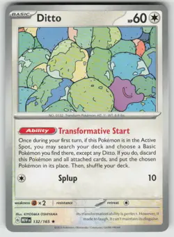 2024 Toolkit Pokemon 151 NON Holo Rare Ditto - 132/165 NM - Image 1