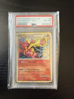 2010 POKEMON HEARTGOLD & SOULSILVER UNLEASHED #2 MAGMORTAR-HOLO Psa 6 - Image 1