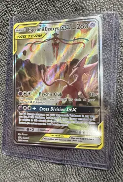 Pokemon TCG Espeon & Deoxys GX SM240 TAG TEAM Promo Holo 260 HP English - Image 1