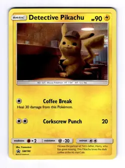 Detective Pikachu - SM190 SM Promos #SM190 (2017) Promo Holo NM Pokemon - Image 1