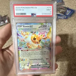 Pokemon TCG Eevee ex PSA 9 Full Art Holo EN 2025 075/131 - Image 1
