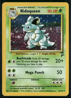 2000 Pokemon Base Set 2 Nidoqueen 12/130 Holo Rare NM English - Image 1